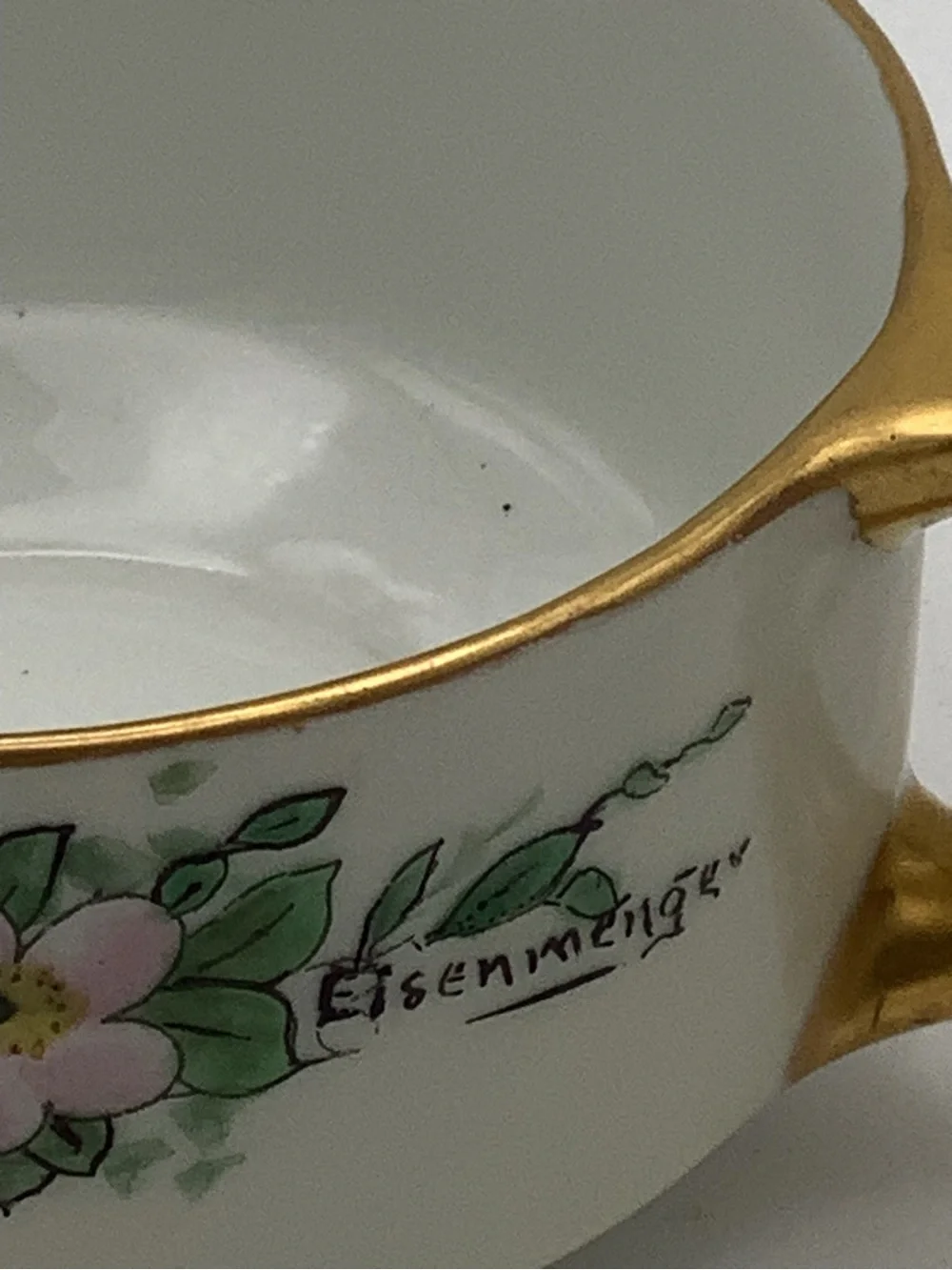 Antique B&C Limoges France Floral Porcelain Tea Set - Sugar, Creamer & Teapot